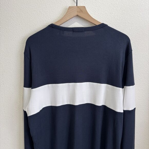 Theory Sweater Mens XL Navy White‎ Striped Pullover Soft Comfy Nautical NEW - Picture 8 of 16